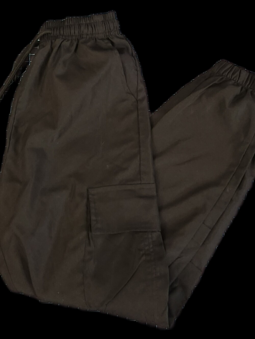 #KC140 Kids Black Cargo Joggers with Elastic Waist
